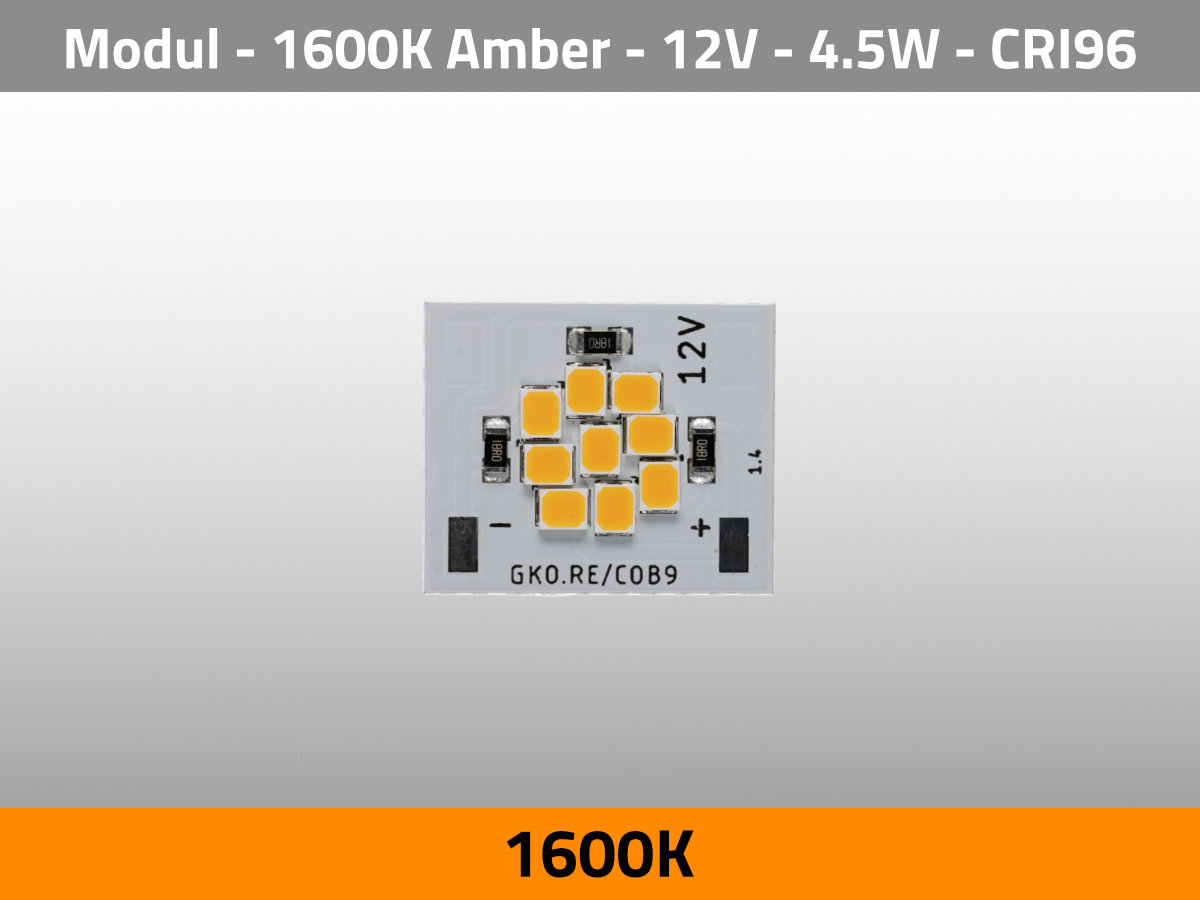 LED Modul COB 9 1600K Amber Kunstlicht 12V CRI96