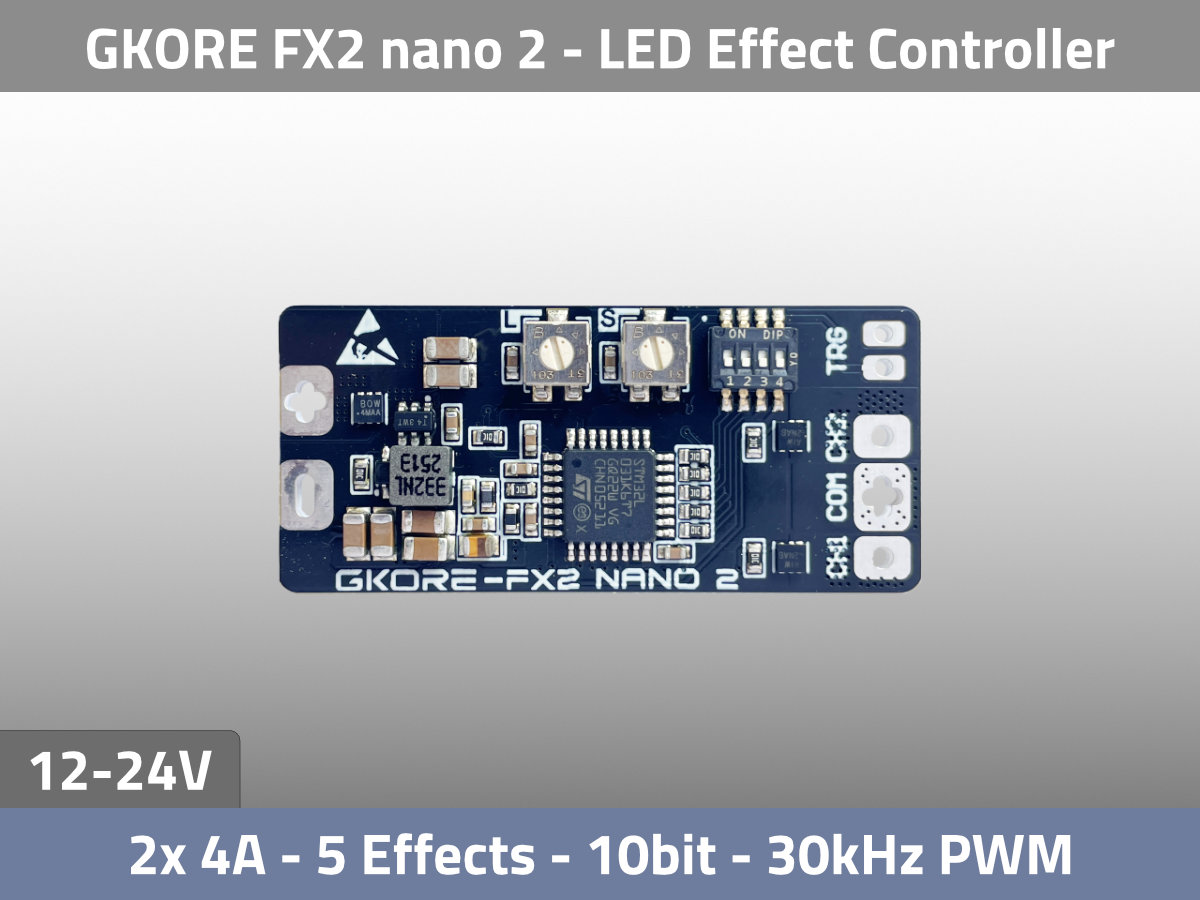 LED Effekt Dimmer Controller 2ch PWM 12V 24V Konstantspannung Top Hero